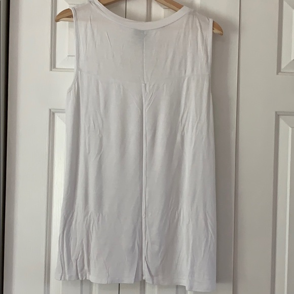 5/$20 LAST DAY White Tank Top with Neck Detail - Picture 2 of 4